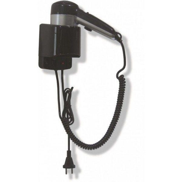 Asciugacapelli\Phon Elettrico MDC Abs Nero supporto da parete con attacco dall'alto e selezione per 2 velocità Assorbimento Motore: 40 W Modello SC0020CS