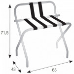 Reggivaligia in Acciaio Cromato con Sponda, Solo confezioni da due Diametro 25mm, Cinghie in PVC Modello RV Cromo/S