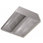 Cappa centrale in Acciaio Inox Aisi 430 satinata scotch-brite RP Profondità 1300mm Altrezza 450mm Larghezza 3200mm Modello DSC13/32