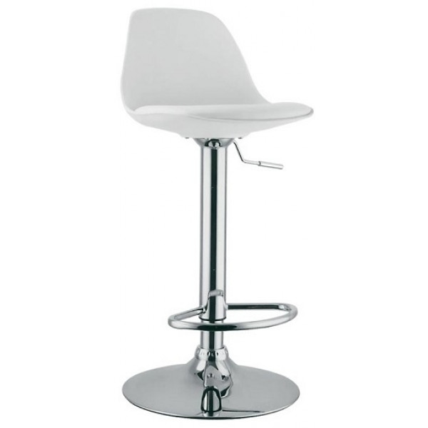 Sgabello da interno TESR Struttura in metallo cromato Seduta in polipropilene Cuscino in ecopelle Modello 997-K3001