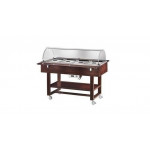 Carrello espositore caldo bagnomaria Modello ELC2832 colore noce o wengè