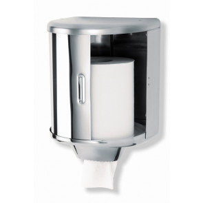 Dispenser di carta in rotolo industriale MDC Acciaio Inox Lucido antivandalico adatto a bagni comuni Capacità: circa 600 salviette Modello DT0303C