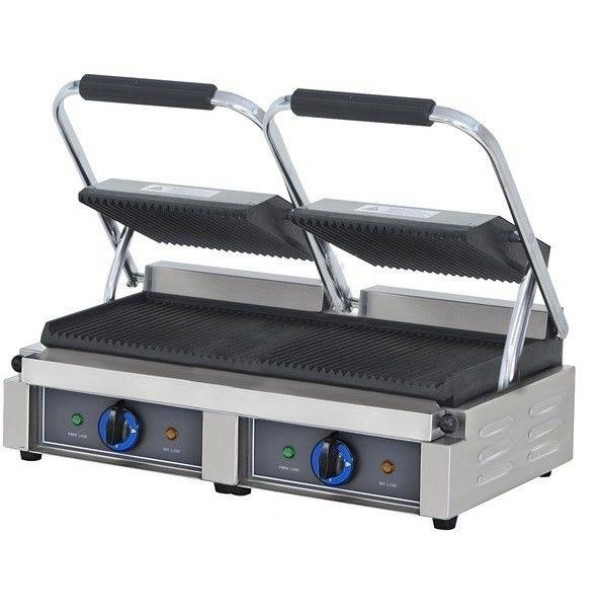 Piastra in ghisa elettrica Scaldapanini doppia CSA Piano di cottura Misto Coperchi Misti Modello DRM-BS