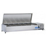 Vetrina refrigerata porta bacinelle Modello VRX15/38SS in acciaio INOX  Compatibile con vaschette 5 x GN1/3 + 1 GN 1/2