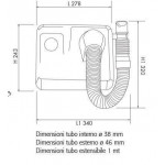 Asciugacapelli murale a pulsante con tubo Velocità motore 5500 rpm MDL Velocità di asciugatura; 30-150 sec Modello 704075
