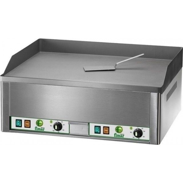 FryTop elettrico Modello FRY2LC doppio liscio piano in acciaio cromato