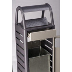 Gettacarte con posacenere MDL Capacità posacenere 4 litri Capacità gettacarte 25 litri in acciaio trattato con cataforesi Colore grigio chiaro e grigio scuro Modello 103010