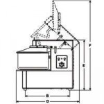 Impastatrice Pizza a Spirale Modello HERCULES 40 TA testa sollevabile capacità impasto 35 kg