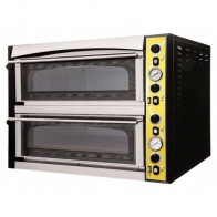 Forno Elettrico meccanico per pizza PF 2 camere di cottura Porta a vetro N. Pizze 4 +4(Ø cm 35) Modello ENDOR 44 GLASS