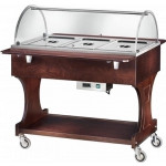 Carrello espositore caldo bagnomaria Modello CL2777W colore noce o wengè