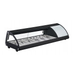 Vetrina refrigerata Sushi Modello AK613NSB Vetro Apribile Capacità bacinelle 6 bacinelle GN1/3 H 4 cm
