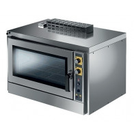 Forno a gas a convezione con umidificazione Modello CKF1001GIXAL per gastronomia con supporti interni Capacità n. 4 teglie/griglie cm 60 x 40 o n. 5 teglie/griglie 1/1GN Apertura laterale