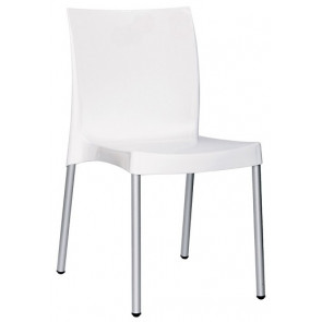 Sedia da esterno impilabile TESR Struttura in alluminio Scocca in polipropilene Colore Bianco Modello 1579 BIANCO