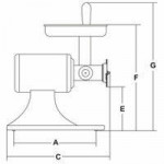 Tritacarne Modello TC12 E Produzione oraria Kg/10 min. 25
