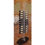 Espositore per bottiglie di vino classiche design Autoportante Capacità bottiglie 24 colore trasparente e satinato Modello PLEX Abbraccio