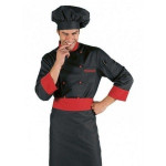 Giacca cuoco Rosso Nero IC 65% poliestere e 35% cotone Disponibile in diverse taglie Modello 059207