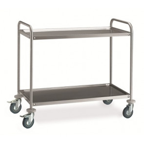 Carrello di servizio inox Modello CR285 Due ripiani