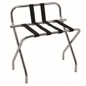 Reggivaligia in Acciaio Cromato con Sponda, Solo confezioni da due Diametro 25mm, Cinghie in PVC Modello RV Cromo/S