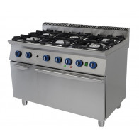 Cucina 6 fuochi a gas Csa con fiamma pilota, con forno elettrico Modello 7C6FPFE