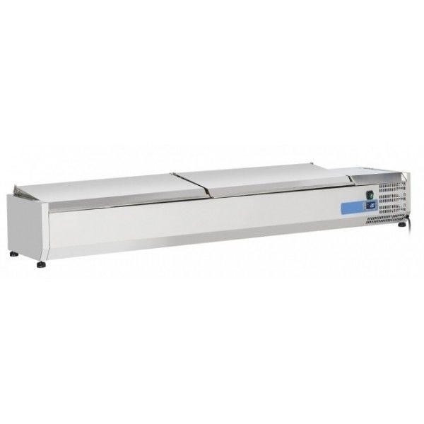 Vetrina refrigerata porta bacinelle Modello VRX18/33SS in acciaio INOX Compatibile con vaschette 8 x GN 1/4