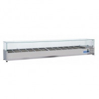 Vetrina refrigerata porta bacinelle Modello VRX25/38 in acciaio INOX Compatibile con vaschette 12 GN 1/3 (non incluse)
