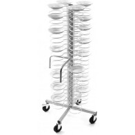 Carrello portapiatti trasportabile Modello CA1437 Struttura in acciaio plastificato Portata 96 piatti Griglia verniciata per piatti 18/23