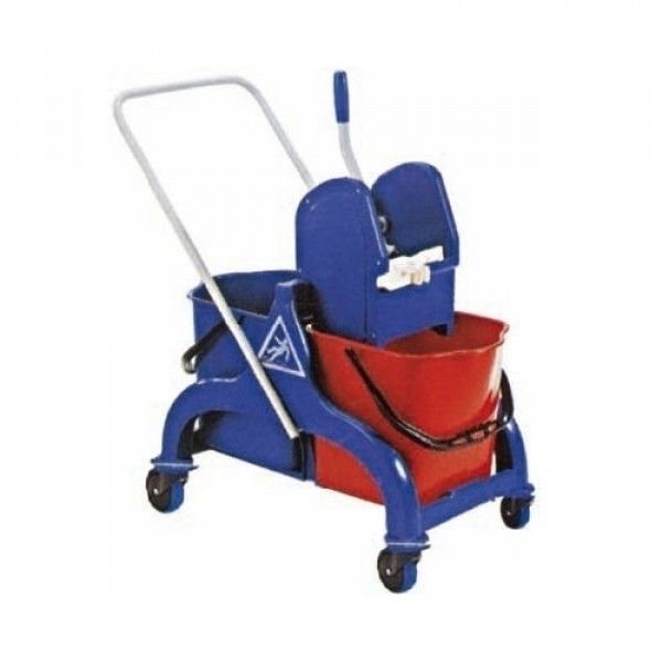 Carrello strizzatore Nylon per pulizia Modello CA1604 Capacità Lt. 50 (n. 2 secchi Lt. 25) Strizzatore in plastica