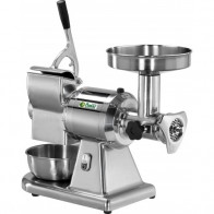 Abbinati Tritacarne Grattugia Modello 12ATG gruppo macinazione acciaio in ghisa estraibile Produzione oraria Tritacarne: Kg/h 160 Produzione oraria Grattugia: Kg/h 40