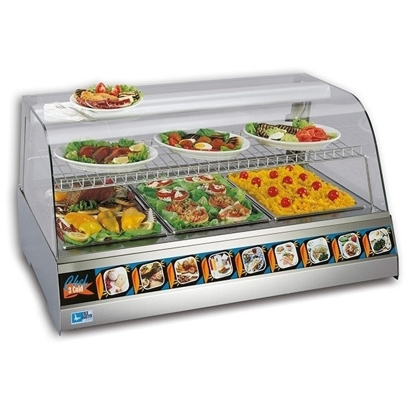 Espositore Da Banco refrigerato Modello CHEF COLD 3 predisposto per bacinelle GN1/1, GN1/2 e GN 1/3