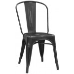 Sedia da interno impilabile TESR Struttura in metallo verniciato Effetto anticato Modello 1100-M51