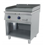 Frytop elettrico Csa Modello 7FT2ELR con piastra da 800mm 1/2 liscia 1/2 rigata su vano a giorno