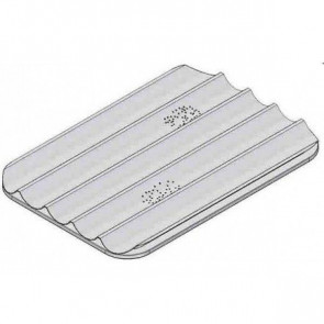 Teglia in alluminio forata a 5 canali ondulata Modello KTF9P Dimensioni mm. 600X400X200