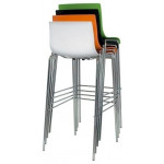 Sgabello impilabile da interno TESR Struttura in acciaio cromato Scocca in polipropilene Modello 932-K38