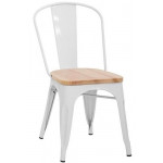 Sedia da interno impilabile TESR Struttura in metallo verniciato Seduta in legno Modello 978-EM53W