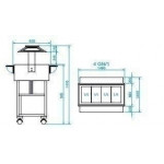 Carrello caldo bagnomaria Modello ELC2828 colore noce o wengè