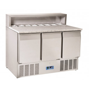 Saladette refrigerata GN1/1 con top pizza Modello CRP93A 3 porte autochiudenti Refrigerazione statica