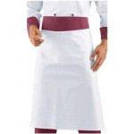 Grambiule Cuoco Rondin Vienna bordeaux IC 100% cotone Colore bianco con banda bordeaux a righe bianche Modello 114453