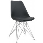 Sedia da interno TESR Struttura in metallo cromato Scocca in polipropilene Cuscino in ecopelle Modello 1149-076