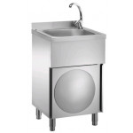 Lavamani Inox Modello LC50MM su mobile con porta a battente Con  miscelatore acqua calda/fredda