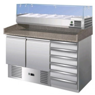 Tavolo refrigerato/Banco Pizza Statico Modello S903PZCAS FC + RI14038V due porte e cassettiera