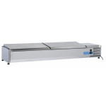 Vetrina refrigerata porta bacinelle Modello VRX18/38SS in acciaio INOX Compatibile con vaschette 8 x GN 1/3