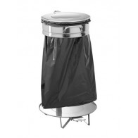 Portasacco in acciaio inox Modello AV4681 Con coperchio e apertura a pedale Attacco rotondo