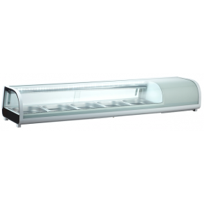 Vetrina Refrigerata da banco per Sushi Modello RTS132SUSHI Capacit&agrave; bacinelle n. 5 GN 1/2 profondita cm 4,5