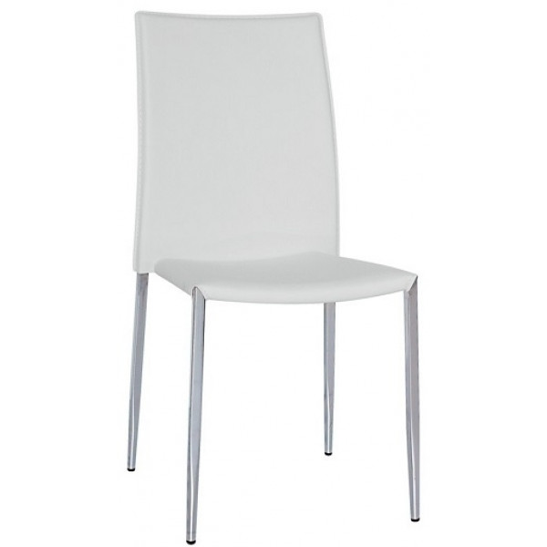 Sedia impilabile da interno TESR Struttura  in acciaio cromato Rivestimento in ecopelle Modello 821-RF49C