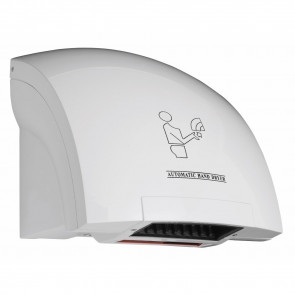 Asciugamani Elettrico in ABS bianco supporto a parete Accensione tramite fotocellula Modello AM3