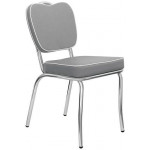 Sedia impilabile da interno TESR Struttura in acciaio cromato Seduta e schienale in ecopelle Modello 593-C2842