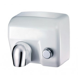 Asciugamani elettrico in acciaio porcellanato bianco a Pulsante MDL Potenza nominale: 2400 W Potenza motore 200 W Giri/m: 5.500 rpm Modello 704175