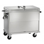 Carrello termico Bagnomaria Armadiato Modello CT1765 Interamente in aciiaio inox Vano superiore a doppia parete coibentata Capacità bacinelle: n. 2 x 1/1 GN H20 cm