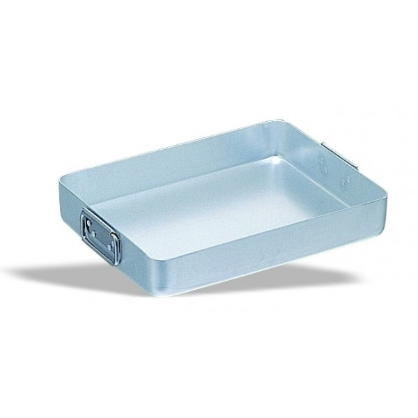 Tegame rettangolare in alluminio con maniglie snodate Dimensioni cm. L 35 x P 27 x 5.5 h Modello 219-035