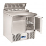 Saladette refrigerata GN1/1 con top sandwich in acciaio inox Modello CRS90A - 2 porte autochiudenti Refrigerazione statica
